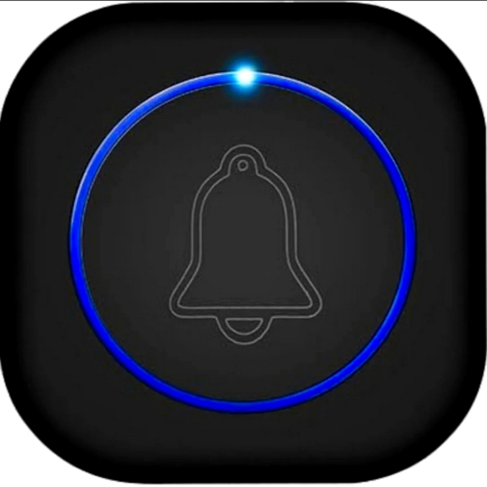Black Doorbell with Blue LED Ring
